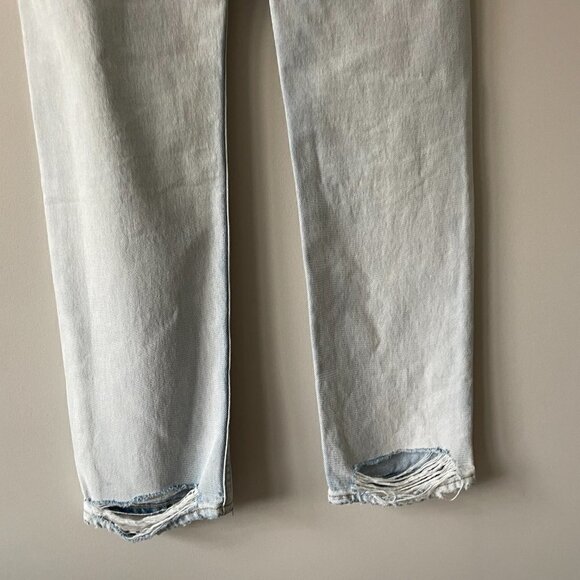 Rag & Bone Maya High Rise Slim Denim Jeans Light Wash Raven With Holed Blue 27 - Picture 8 of 11